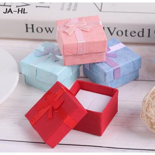 10Pcs/Set Jewelry Organizer Gift Box Necklace Earrings Ring Paper Packaging Box 4*4cm