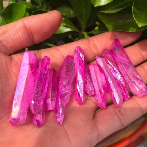 100g Natural Rock Quartz Points Electroplating Colorful Crystal Points Reiki