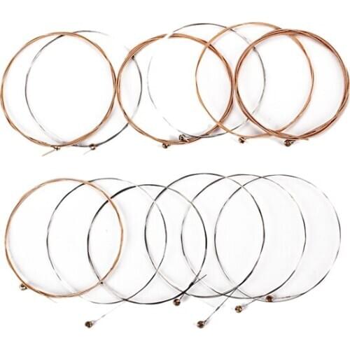 12Pcs Durable Stainless Steel Guitar Strings Replacement 12 Strings Electric Guitar Strings Set for Guitar Parts Accessories