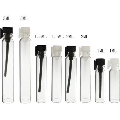 12 x 1ml 2ml 3ml mini Glass Perfume Bottles 2cc Glass Bottle Parfum Sample Vial 3cc Tester Perfume Tube Bottle with Drop Stopper
