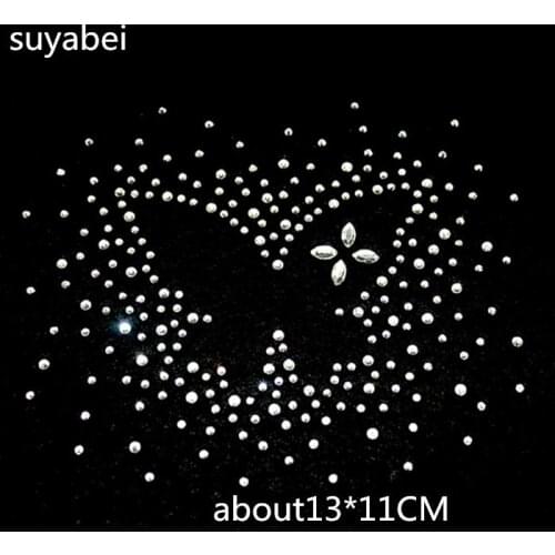 2pc/lot Butterfly hot fix rhinestone transfer motifs iron on crystal transfers design applique for shirt