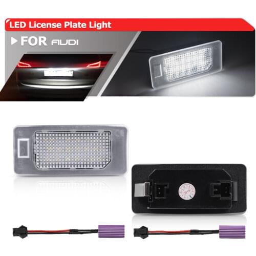 2x CAN-bus Error Free White Led Number License Plate Light For Audi A1 8X A3 8V A4 S4 B8 A5 S5 8T A6 C7 4G A7 4G Q3 Q5 TT 8J