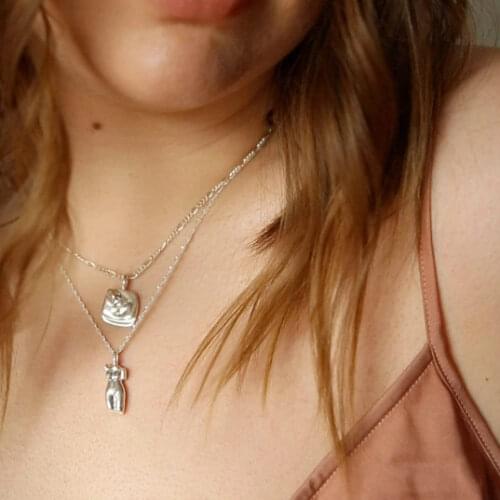 316L Stainless Steel Body Pendant Neckalces For Women Creative Canadian Designer Abstract Stackable Choker Neckalce