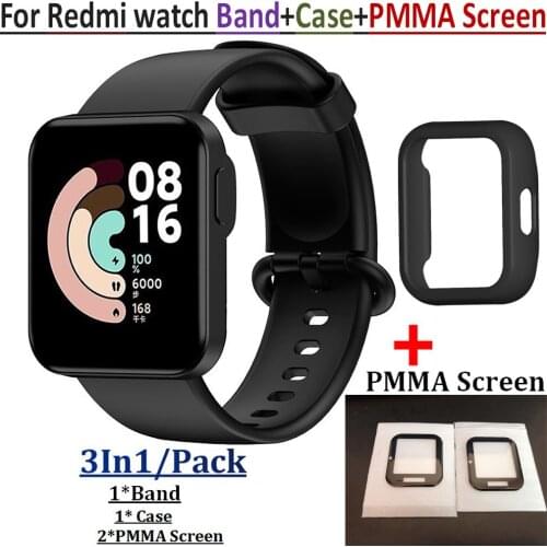 3D PMMA Screen Protectors Film Frame for Redmi watch Bracelet Band Replacement Wrist Strap for Redmi watch Case Protective Cover