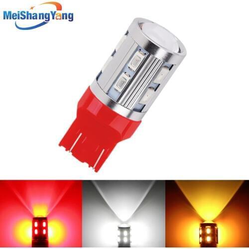 7443 7440 Car LED bulbs 12 SMD 5730 W21/5W 5W High power XPE LED lamp Bulbs car light source parking Red White Yellow