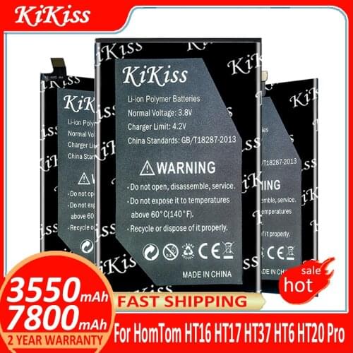 KiKiss Battery For HomTom HT16 HT17 HT37 HT6 HT20 Pro Lithium Polymer Mobile Phone Bateria