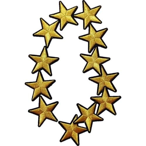 2" New Custom small gold star Embroideried Patches star Iron On little star Embroidery Appliques for Clothes