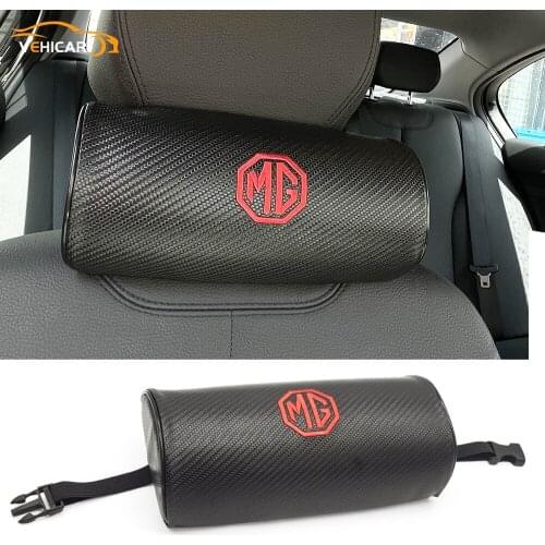VEHICAR Car Headrest For MG Car Seat Headrest Carbon Fiber Headrest Neck Support Pillow Universal Removable Auto Accessories