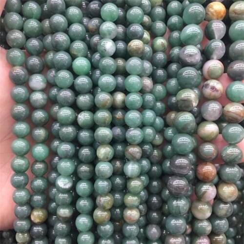 6/8/10MM Green Emerald Gemstone Undyed Genuine Natural Stone Beads for DIY Jewelry Making Bracelet Accessories Findings Material