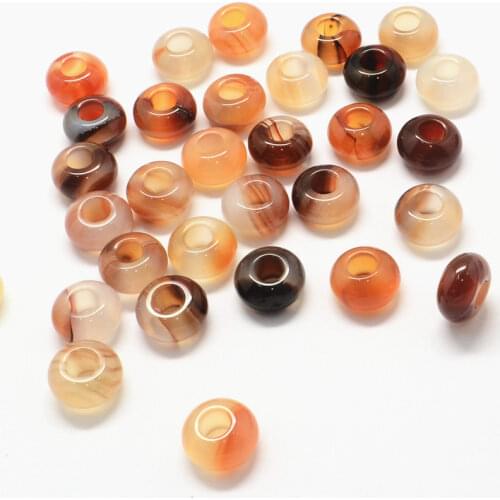 50pcs Synthetic/Natural Stone Beads European Large Hole Beads for Jewelry Making DIY Bracelet Necklace 7~8x13~14mm Hole: 5mm