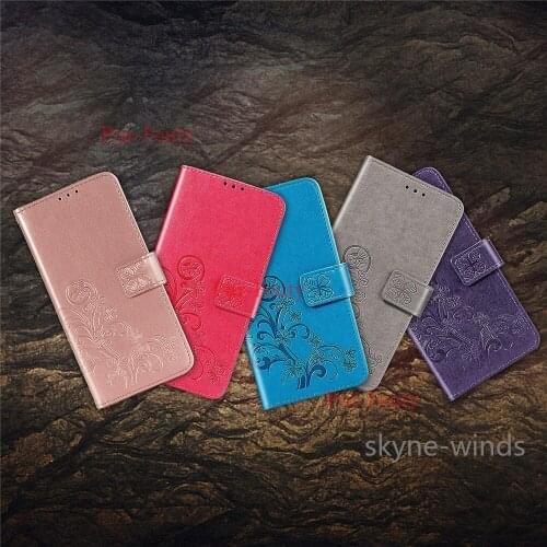 For VIVO V21E 4G case mobile phone holder flip wallet clip magnetic Lucky Clover embossing cover for VIVO V21 E 4G coque fundas