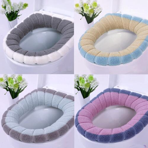 Bathroom Toilet Seat Cover Winter Warm Closestool Washable Soft Warmer Mat Covers Pad Cushion Covering