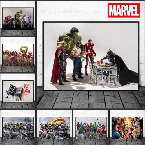 Marvel Movie Avengers Canvas Painting Superhero Character Captain America Iron Man HD Wall Art Picture Home Living Room Decor