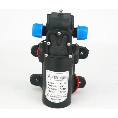 12V DC Electric Mini Diaphragm pump self-priming booster pumnp low traffic for garden cooling car washer 60W 300L/H T16
