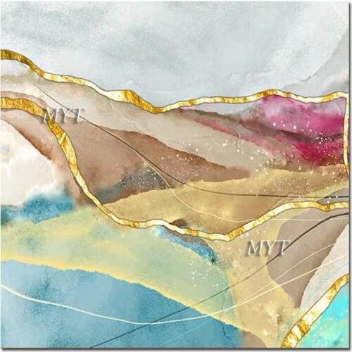 New Arrival Gold Foil Design Wall Picture Handmade Oil Painting Fine Wall Canvas Golden Art Modern Living Room Decoration Piece