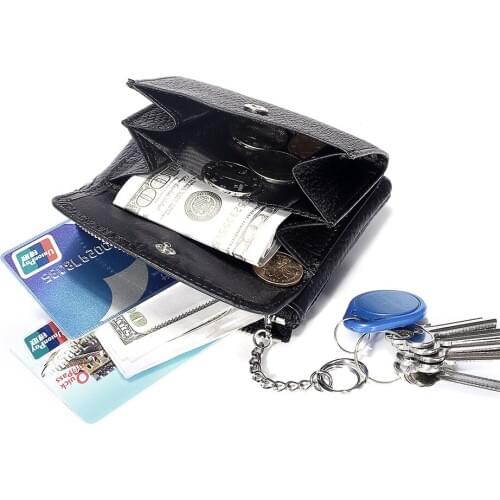 New Women Genuine Leather Mini Wallets Female Zipper Purses Small Purses Card Holders Portable Ladies Mini Wallets Dropshipping