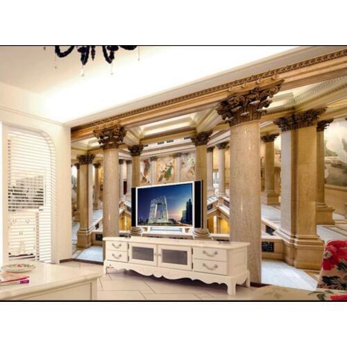 Custom photo wallpapers for walls 3 d mural wallpaper European neoclassical luxury roman column living room TV mural wall paper