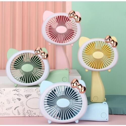 Mini LED light handheld Fan USB Rechargeable Portable Folding Electric Fan Personal Portable Desk Table Fan