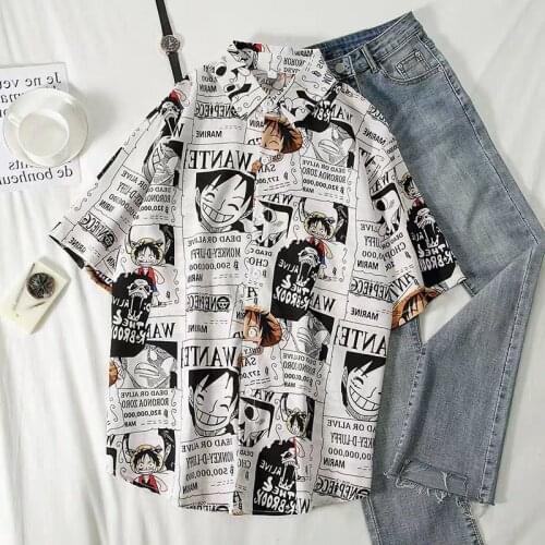 XEJ Manga Anime Shirt for Women Harajuku Clothes Female Summer 2021 Womens Tops and Blouses Short Sleeve Tees Oversized Shirt