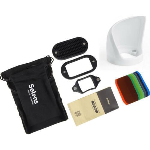 Selens Magnetic Silicon Light Diffuser Rubber Sphere Modular Flash Accessories Kit for Canon Nikon on-Camera Speedlite