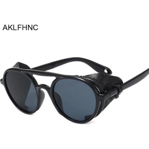 Steampunk Sunglasses Men Women Retro Goggles Round Sun Glasses Male Female Steam Punk Vintage Fashion Eyewear Oculos De Sol