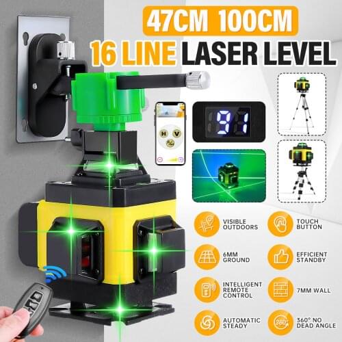 Laser levels 8-16 Lines Horizontal&Vertical Leveling Tool For Floor Wall Green Light 360 Self-Leveling With 2Battery&App control