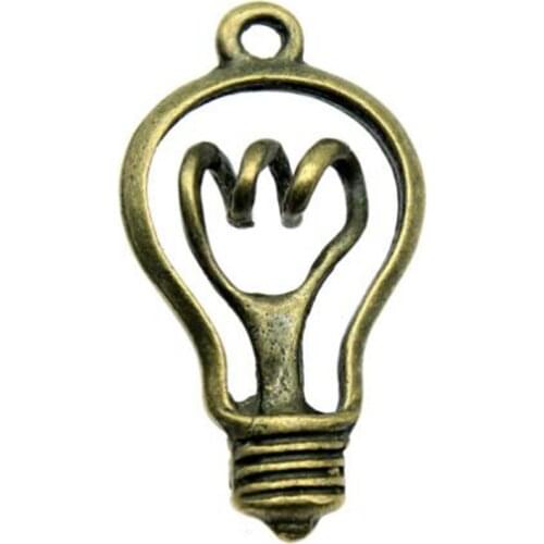 Vintage Bronze Alloy Fashion Light Bulb Charms Pendant For Jewelry Making Findings Bracelets Accessories DIY Gifts 10PCS Z3159