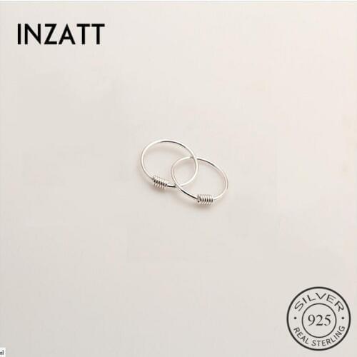 INZATT Authentic 925 Sterling Silver Geometric Round Hoop Earrings Fine Jewelry For Women Trendy Pendientes Mujer Moda 2018 Gift