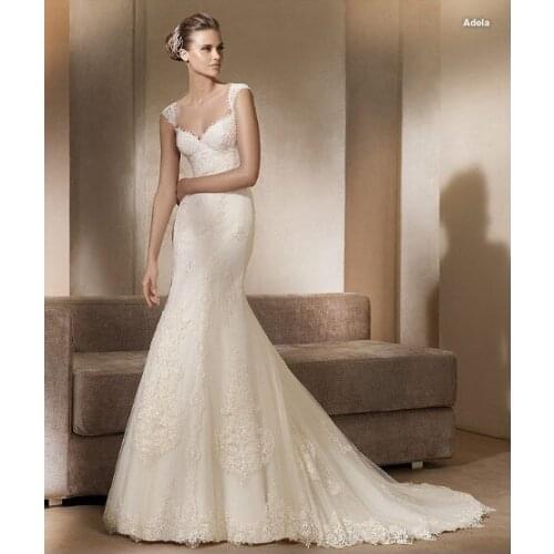 Free shipping 2016 custom silver Elegant Sheer Bodice inbal dror lace wedding dresses ivory dress Mermaid Bridal wedding gowns