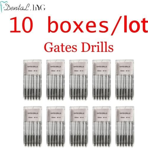 10 boxes/lot 32mm #1~6 Dental Gates Drills Burs Glidden Endodontic File Reamers 6pcs/pack Stainless Steel Dentist Materials