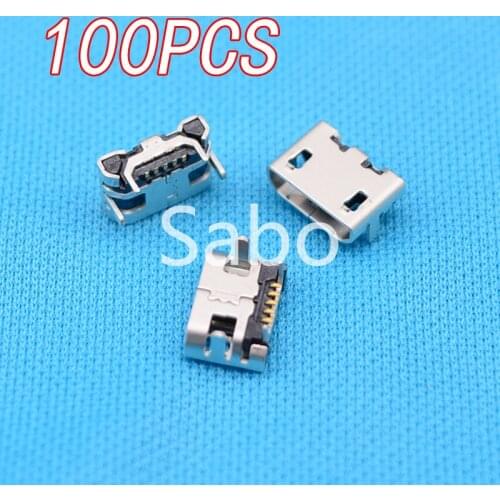 100pcs Micro USB 5P,5-pin Micro USB Jack,5Pins Micro USB Connector for Tail Charging mobile phone