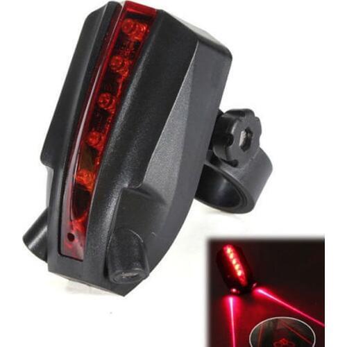 2 Laser+5 LED Flashing Lamp Light Rear Cycling Bicycle Bike Tail Safe Warning