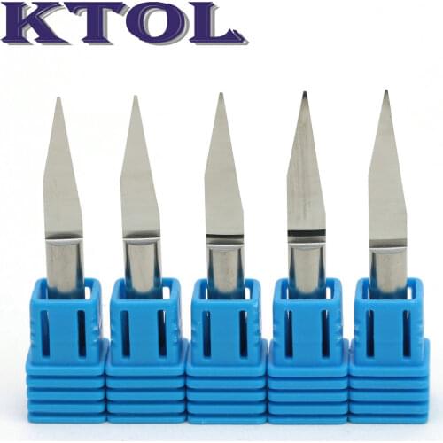 6MM 25 Degree V Shape Flat End Mill Tungsten Carbide PCB Router Bits Engraving CNC Tools 0.1-0.5mm Tip Milling Cutters for Wood