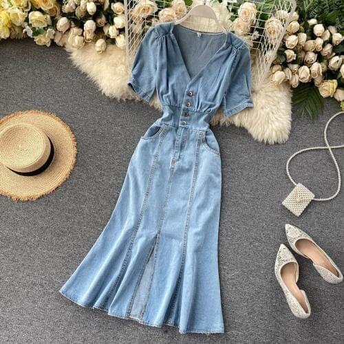 ALYBVGVHV Fashion Denim Dresses