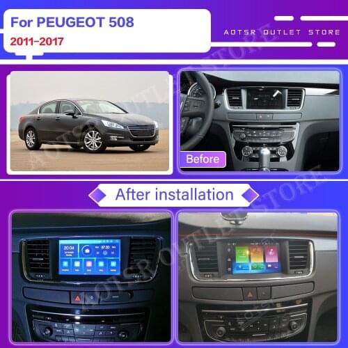 For PEUGEOT 508 2011-2017 Car Multimedia Radio Player Stereo Screen Android 10.0 DSP 7 inch IPS screen Audio GPS Navi head unit