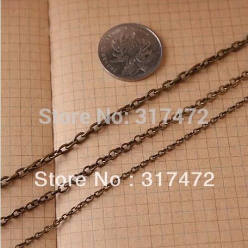 Ship Free~ DIY accessories - 03.5*4.8MM round cross chain / Adjust the chain / 0 type chain (ancient bronze)