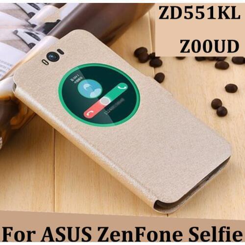 Open window cover For ASUS ZenFone Selfie Case cover leather phone Cases skin For ASUS ZD551KL Z00UD flip shell back cover