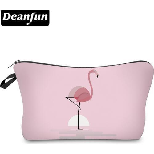 Deanfun Pink Cosmetic Bags 3D Printing Flamingo Cute Necessaries for Women Toiletry Storage 51070