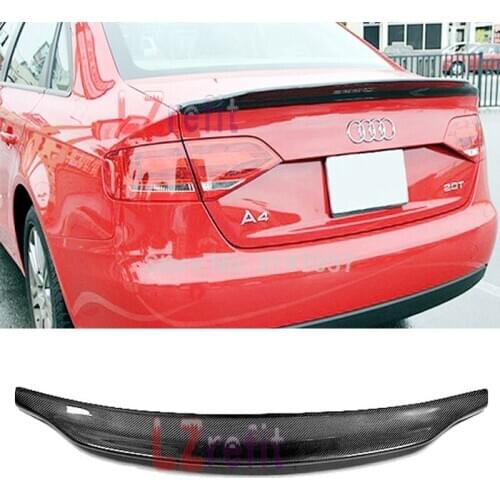 For Audi A4 B8.5 S4 4Door 2013~2016 2 orders Carbon Fiber Rear Roof Spoiler Wing Trunk Lip Boot Cover Car Styling