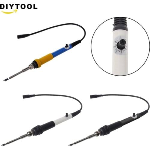 T12 Mini Electric Soldering Iron Adjustable Temperature+Tip DC 12-24V 75W Blue/White/Black Color паяльник