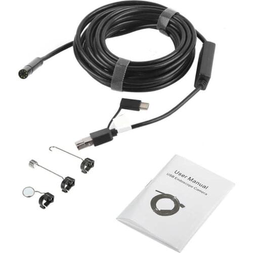 1pc USB2.0 60 degrees IP67 Black 5-Meter USB OTG Endoscope with 2-Megapixel Waterproof Camera for Pipe Car Inspection New