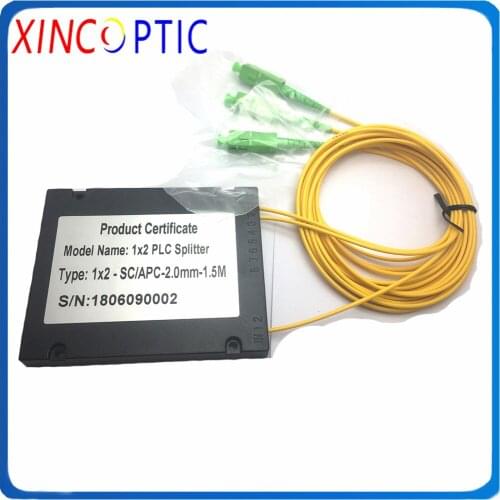 FTTH GPON EPON 1*2 Fiber Optic PLC Splitter ABS Module,2.0MM,1M,ABS Box Package,SC/ST/FCLCUPC/APC Connector