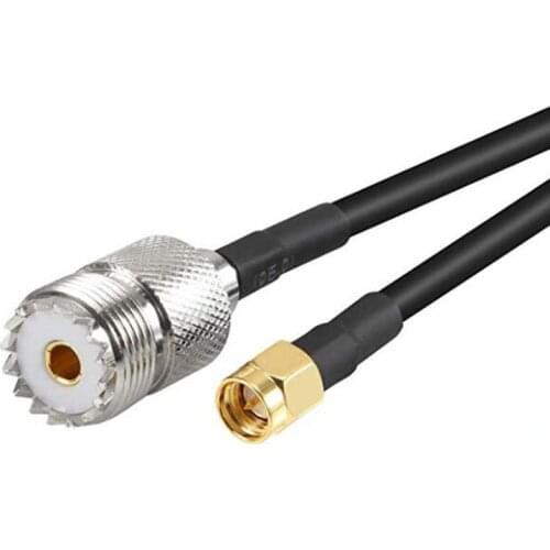 JXRF Connector SMA Male to SO239 UHF Female Coaxial RF adapter cable RG58