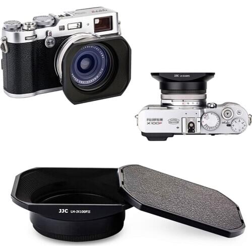 Retro Metal Square Lens Hood and Adapter Ring For Fujifilm X100V X100F X100S X100T X100 X70 Replaces Fujifilm LH-X100 & AR-X100