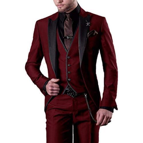 Customized Italian 3 piece wedding dress suit mens slim suit party dance dress tuxedo fashion suit jacket pants vest