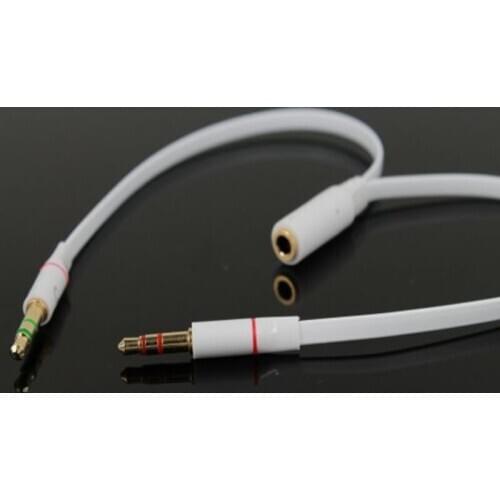 Red/Black/White Audio Split Cables 3.5mm Dual 2 Male to Female Plug High Quality Jack Stereo Audio Headset Mic Y Splitter Cable