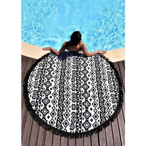 BOHO Mandala Round Beach Tapestry Hippie Throw Yoga Mat Towel Indian Blanket z