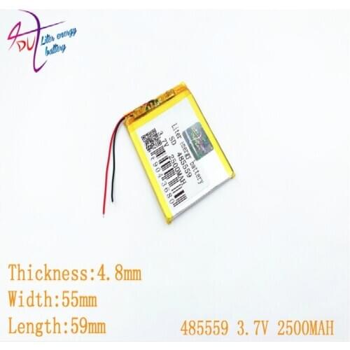 Size 485559 3.7V 505560 2500mah Lithium polymer Battery With Protection Board For MP3 MP4 GPS Digital Products