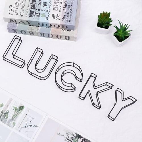 Metal Alphabet Wrought Iron Hollow Letter Photography Props Desktop Ornament Modern Industrial Crafts Home Decor Accessories