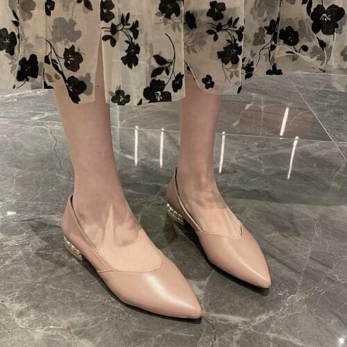 Fashion Womens Pearl High Heels Single Shoes Spring Suede Womens Office High Heels Pointed Toe Womens Shoes Women Pumps